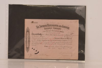 Lot 281 - Swindon Marlborough and Andover Railway Abandonment Application 1878 and Framed Press report of the associated Public Meeting