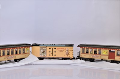 Lot 335 - LGB G Gauge American "Lehmann Wild West Show" unboxed 2 car set and Boxcar (3)