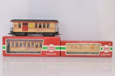 Lot 336 - LGB G Gauge American "Lehmann Wild West Show" 2 car set and Horse Wagon (3)