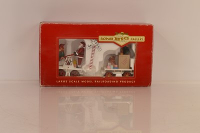 Lot 346 - Bachmann G Gauge Christmas Hand Car Set