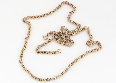 Lot 62 - A 9ct gold double oval link necklace