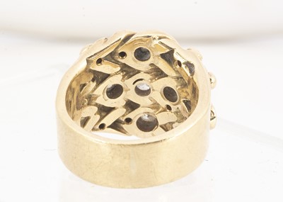 Lot 68 - A 9ct gold and diamond encrusted dress ring