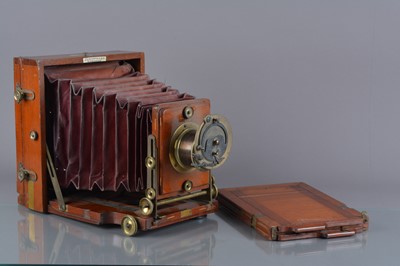 Lot 101 - A mahogany and brass Lancaster 'The 1895 Instantograph Patent' Half-Plate Field Camera