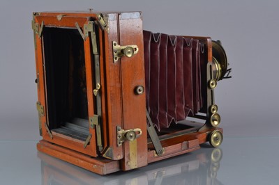 Lot 101 - A mahogany and brass Lancaster 'The 1895 Instantograph Patent' Half-Plate Field Camera