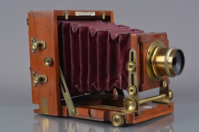 Lot 103 - A mahogany and brass Lancaster 'The 1893 Instantograph Patent' Quarter-Plate Field Camera
