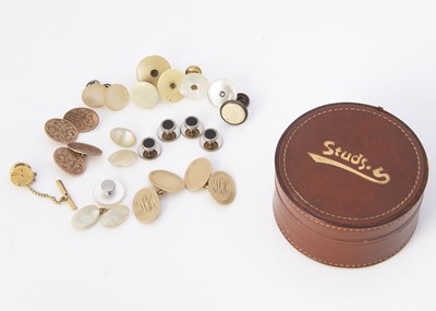 Lot 144 - A collection of cufflinks and studs