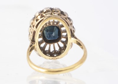 Lot 223 - A Belle Epoch style sapphire and diamond dress ring