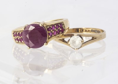 Lot 244 - Two 9ct gold gem set dress rings