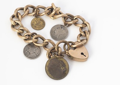 Lot 257 - A gold plated late 19th Century curb link bracelet