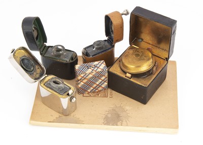 Lot 284 - Five Victorian and later travelling inkwells