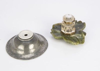 Lot 288 - Two glass desk inkwells