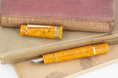 Lot 294 - A late 20th century pressed amber fountain pen