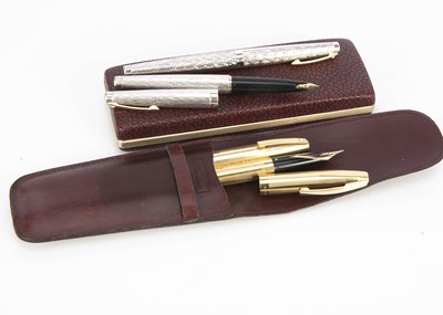 Lot 311 - Two gold plated Sheaffer fountain pens