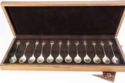 Lot 331 - A set of twelve 1970s silver Royal Society for the Protection of Birds by John Pinches