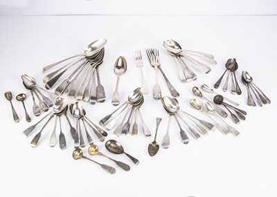 Lot 343 - A good collection of Georgian and Victorian and later flatware