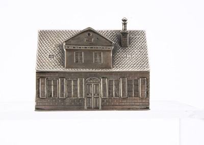 Lot 374 - A rare German silver novelty house shaped box retailed by Posen
