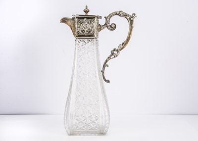 Lot 424 - A late Victorian cut glass and silver mounted claret jug from TR & Co