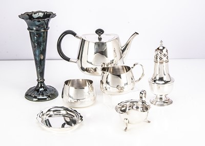 Lot 463 - A 1960s silver plated three piece tea set from Elkington