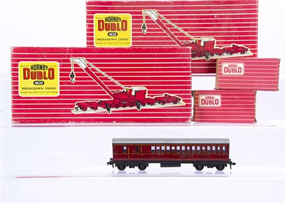 Lot 367 - Two Hornby-Dublo 00 Gauge 2-Rail 4620 Breakdown Crane each with 4218 Packing Van