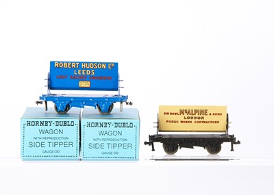 Lot 378 - Limited Edition Hornby Dublo 00 Gauge 3-Rail wagons built by Bran Huxley in the style of Hornby 0 Gauge