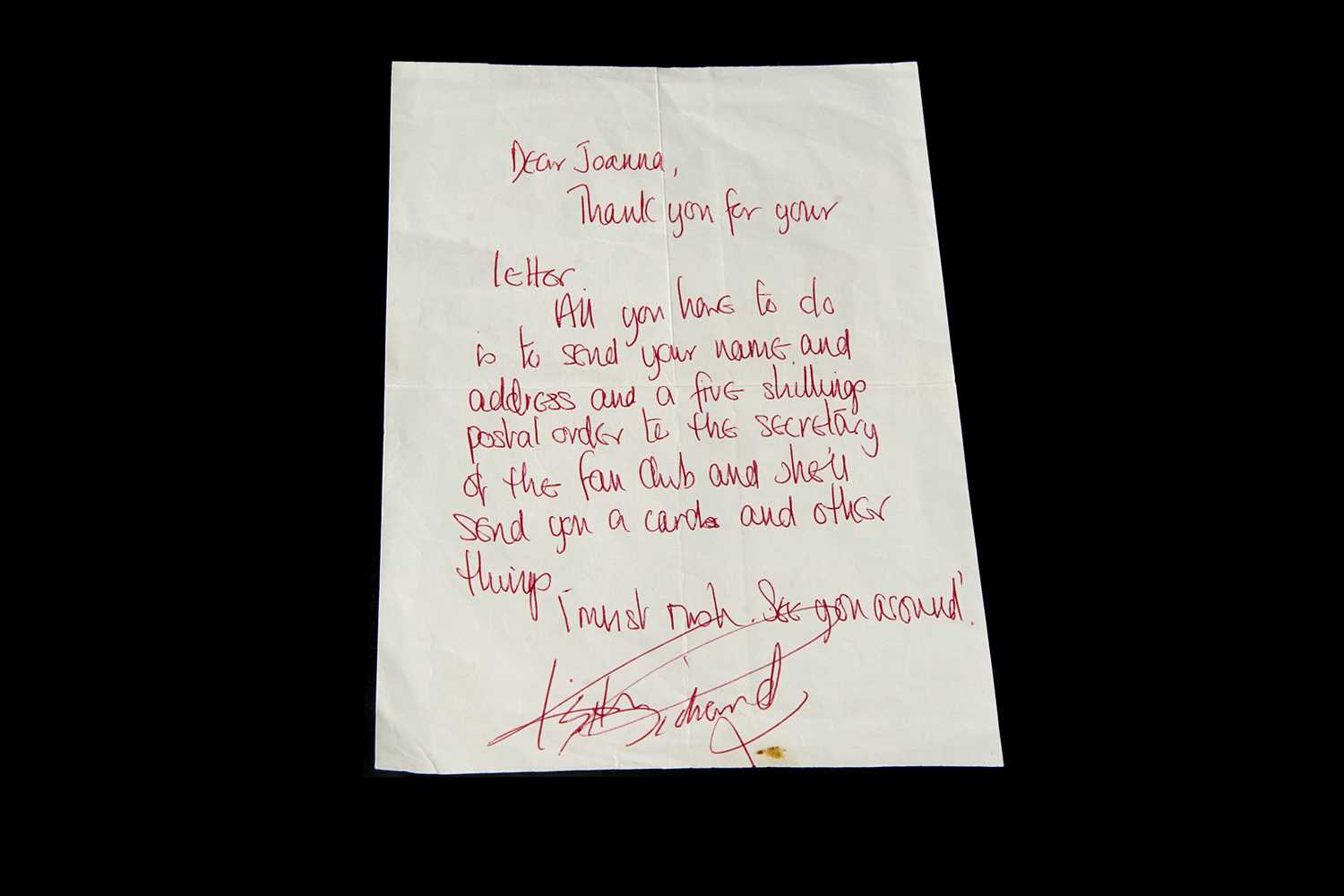 Lot 335 - Rolling Stones / Keith Richards Signed Letter