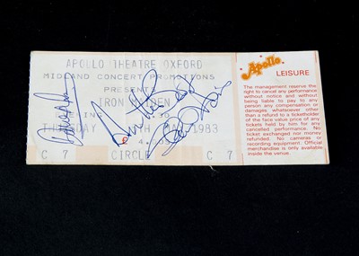 Lot 354 - Iron Maiden Concert Ticket / Signatures