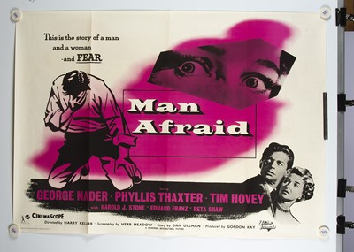 Lot 406 - Man Afraid (1957) Quad Posters
