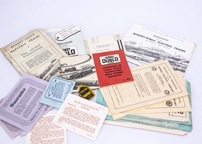 Lot 397 - Qty of original Hornby-Dublo Instructions Guarantee Slips, instruction slips Track Plans  Membership Leaflets and various Electrical Accessory instructions