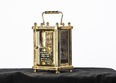 Lot 3 - A modern brass carriage timepiece from the London Clock Co