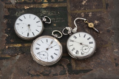 Lot 24 - Three Victorian silver open faced pocket watches