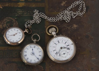 Lot 26 - Three late 19th and early 20th century silver ladies open faced pocket watches