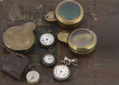 Lot 34 - Three late 19th and early 20th century silver ladies open faced pocket watches