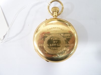 Lot 45 - An early 20th century full hunter 18ct gold pocket watch from Goldsmiths & Silversmiths