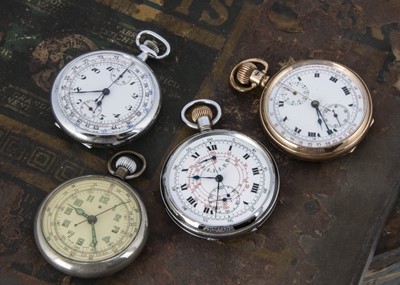 Lot 63 - Four early 20th century pocket watch stopwatches