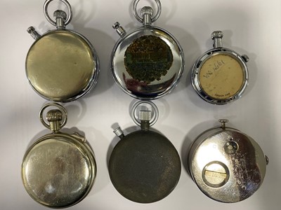 Lot 65 - Six large mid 20th century pocket stopwatches