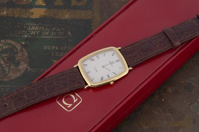 Lot 76 - A c1980s Omega De Ville quartz gold plated wristwatch