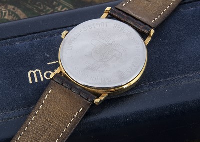 Lot 122 - A modern Maurice Lacroix gold plated quartz wristwatch