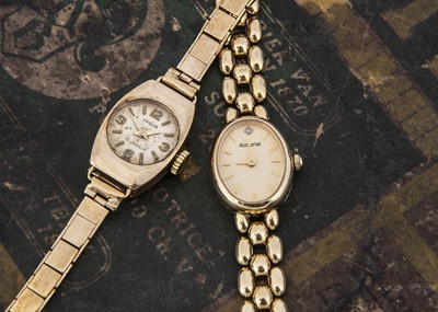 Lot 128 - Two 9ct gold ladies wristwatches
