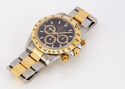 Lot 170 - A 1990s Rolex Oyster Perpetual Daytona stainless steel and 18ct gold wristwatch