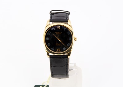 Lot 173 - A 2000s Rolex Cellini 18ct gold cased manual wind wristwatch full set