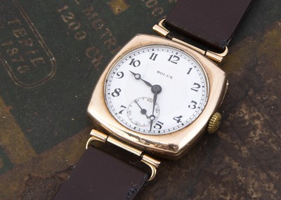 Lot 183 - A 1920s Rolex 9ct gold cased manual wind wristwatch