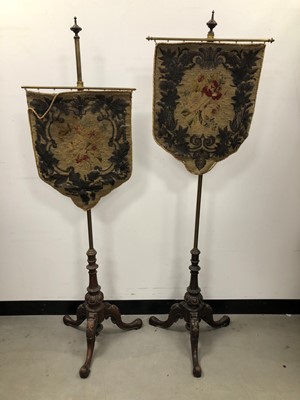 Lot 12 - A pair of Victorian pole screens