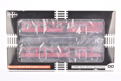 Lot 518 - Kernow 00 Gauge K1004 LSWR Gate Stock in BR crimson set 363