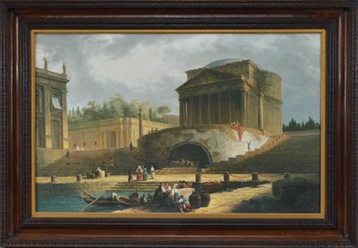 Lot 64 - A 20th century copy of Hubert Robert's View of The Port of Ripetta