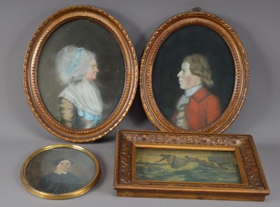 Lot 119 - A pair of portraits of a man and a women, in oval frames