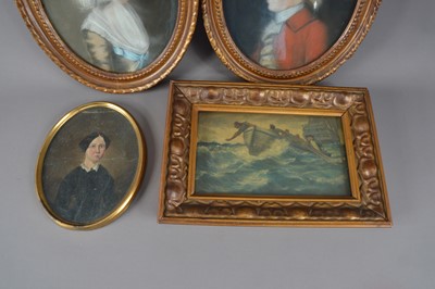 Lot 119 - A pair of portraits of a man and a women, in oval frames