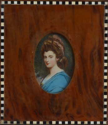 Lot 131 - A mid to late 19th century Portrait miniature on ivory of a lady