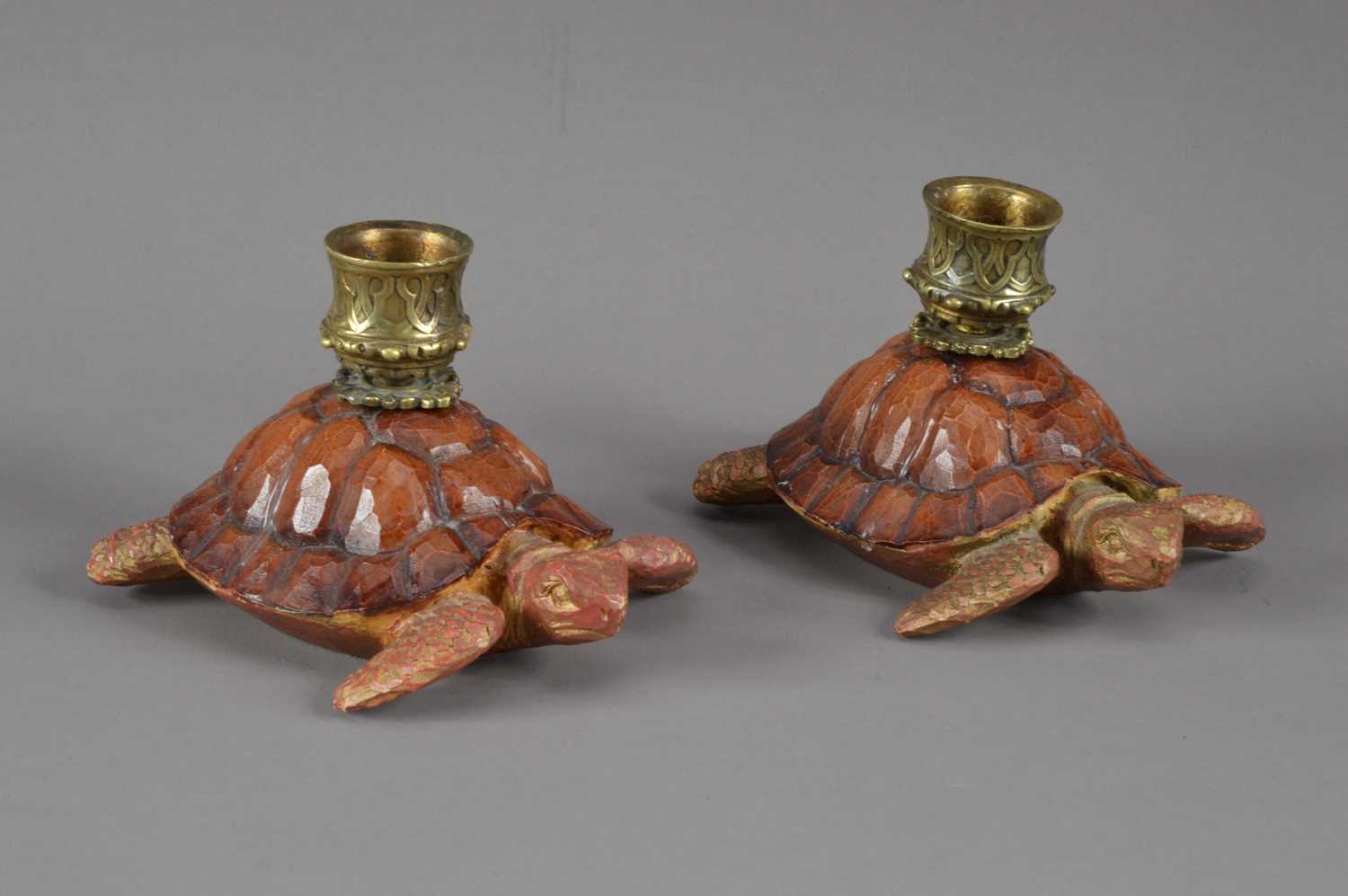 Lot 180 - A pair of modern novelty candle holders