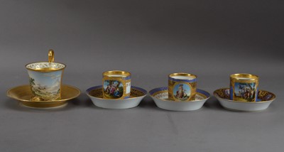Lot 189 - Four early 20th century Austrian Ackermann & Fritze porcelain cups and saucers