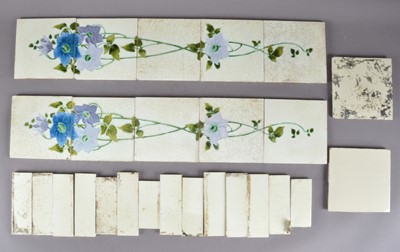 Lot 195 - A collection of Edwardian fireplace tiles